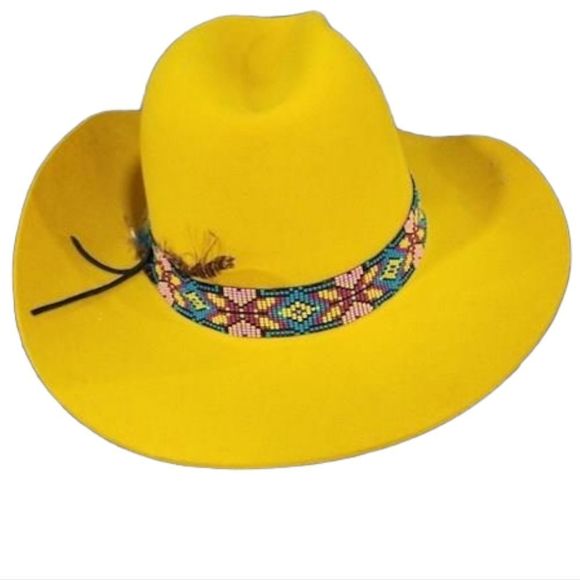 CHARLIE 1 HORSE "Gold Digger" Wool Felt Hat with Beaded Band Silver Concho Large - Picture 7 of 14